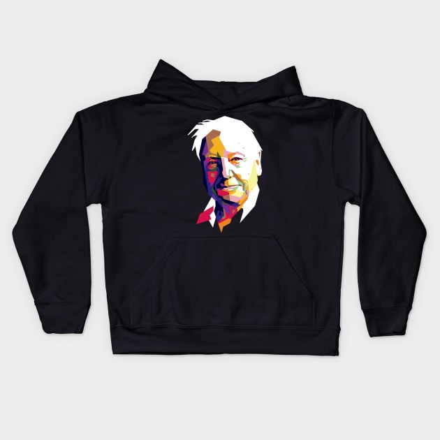 David Attenborough Kids Hoodie by difrats